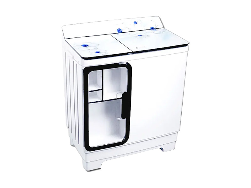Twin Tub Washer, Glass Top, Steel Drum, Blue Pearl,  Blue and White color